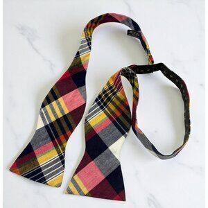 BDG Plaid Bow Tie 100% Cotton Pink Blue Yellow Adjustable Fit